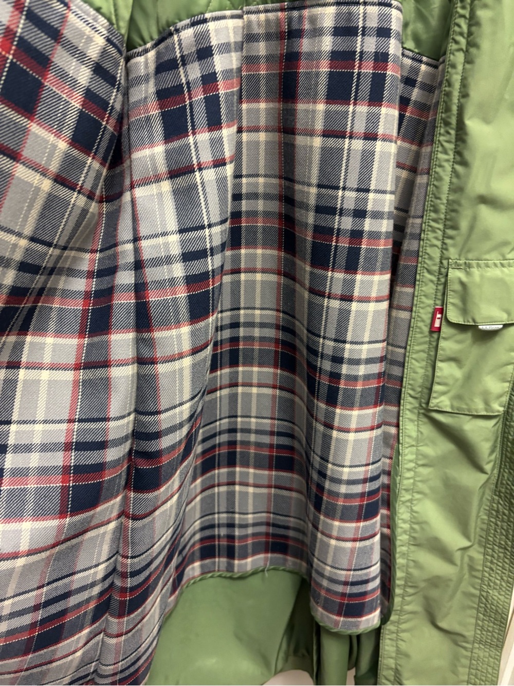 L.L. Bean Wharf Street Raincoat Full Length Size XL Color Green - Picture 5 of 15
